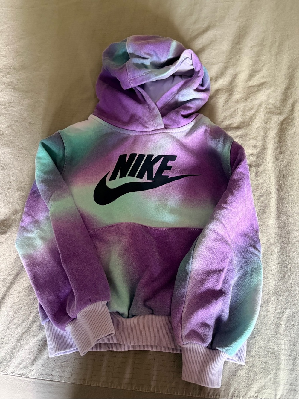 Nike Kids Tie-Dye Hoodie in Purple & Teal